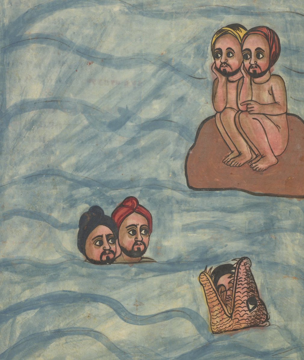 Let's go swimming in the sea, they said… It will be fun, they said…

Ethiopia, 18th c.   #swimming #sea #summervibes #miraclesofmary #africanart