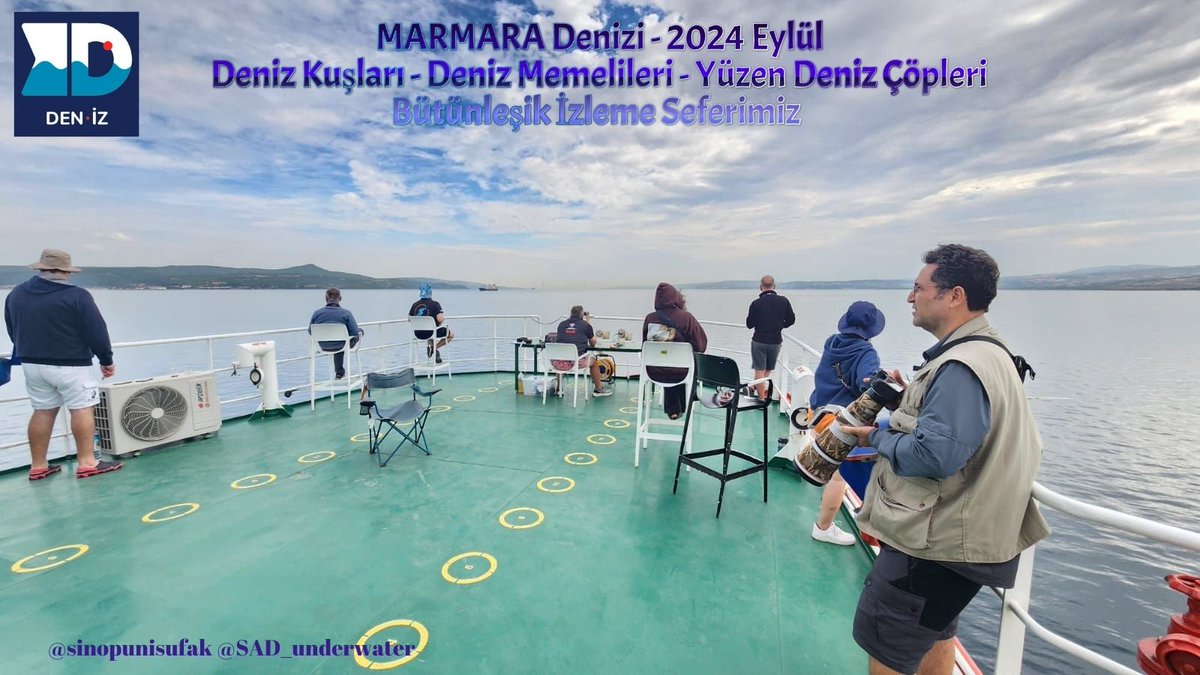 DEN-İZ Programımız kapsamında, MARMARA Denizi 2024 - Deniz Kuşları - Deniz Memelileri - Yüzen Deniz Çöplerini bütünleşik izleme seferimiz <a href="/sinopunisufak/">Sinop Üniversitesi Su Ürünleri Fakültesi</a> <a href="/SAD_underwater/">SUALTI ARAŞTIRMALARI DERNEĞİ</a> Uzmanları ile beraber devam ediyor. #MarineScience #Monitoring #Deniz_izleme #Marmara