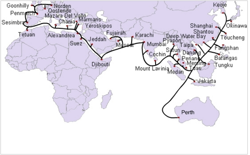 TriviaMonsterTM's tweet photo. 🌊 Did You Know? The SEA-ME-WE 3 is the longest submarine communication cable in the world, stretching over 39,000 kilometers (24,233 miles)! It connects 33 countries across Europe, Asia, the Middle East, and Australia, enabling vital internet and communication services globally. This massive infrastructure underpins much of the world's data traffic! 🌍 #Technology #SubmarineCable #GlobalConnectivity #Trivia #TriviaMonster