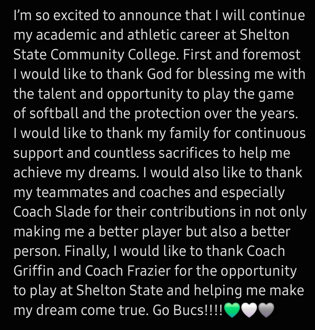 MMcWilliams2025's tweet photo. Go Bucs!!!💚🤍🩶 @LafaeleLeonaSB @kgriff08 @SSCC_Softball @AlabamaSparks07 @ZCASoftball https://t.co/oVttQnpyBO