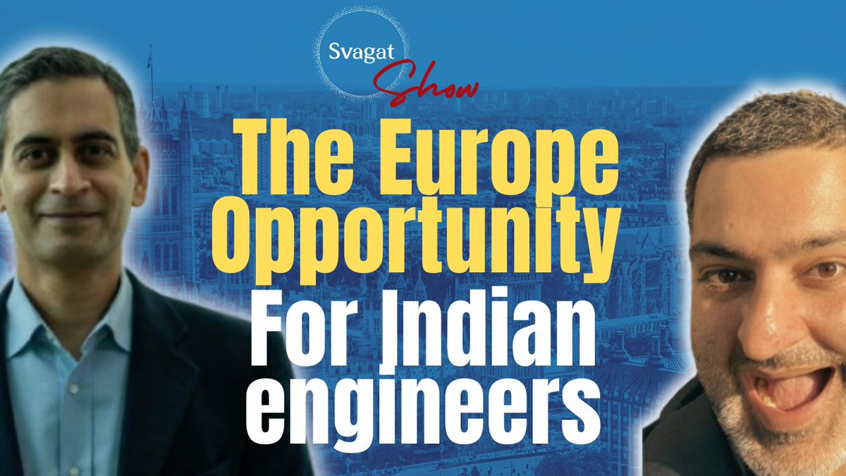 Svagat_'s tweet photo. We discuss the European opportunity for Indian engineers and the wider tech ecosystem! 

@CorpusKV Co-founded @proptiger which is one of India's largest real estate platforms and then led fintech for @Techstars Europe. 

See the whole episode here: https://t.co/uyncPJwqF3 https://t.co/utcNxvkL5X