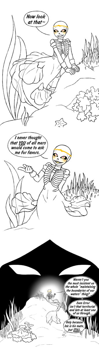 _0Sion0_'s tweet photo. I've been thinking how Life can fit in @skulevia's Leviathantale, and as a seahorse, it's most logical that she belongs to Dream's warm ocean. Which creates a bunch of interesting dynamics, since Dream is a Leviathan too, but that side of him is rarely explored. So, let's fix it! https://t.co/MleYtLdhpl