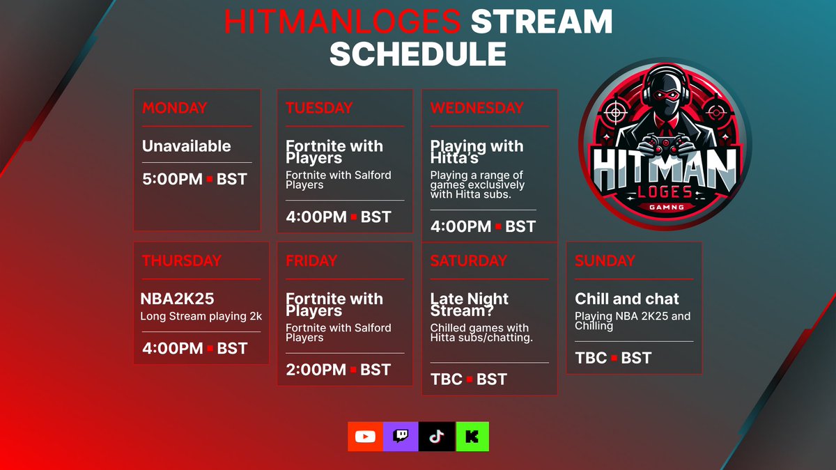 HitmanLoges's tweet photo. 🔥Weekly Stream Schedule🔥
https://t.co/KunrugZqZr
#hittas #hitmanloges https://t.co/AN38eiqO1Y