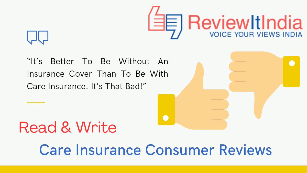 reviewitindia's tweet image. Care Health Insurance: How was your experience with them? Read and write genuine Care Insurance reviews only on ReviewItIndia.com - Premium Unbiased Review Portal Of India.

#careinsurance #HealthInsurance #insurance #carehealthinsurance #HealthcareForAll