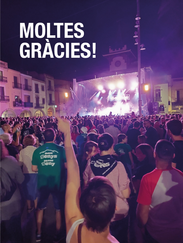 Agraïment a les persones i entitats que han fet possible  aquesta gran Festa Major

L'Ajuntament de Sant Celoni vol agrair a totes les entitats de cultura popular, esportives, les colles de Senys i Negres, col·lectius, establiments i  personal municipal la seva col·laboració