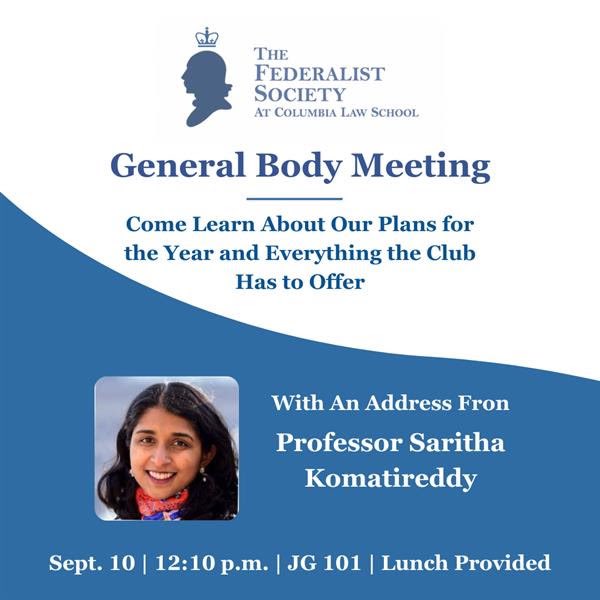 CLSFedSoc's tweet image. After a summer of lurking on “X,” the day has finally arrived.

General Body Meeting. Today. Lunch. See you there!