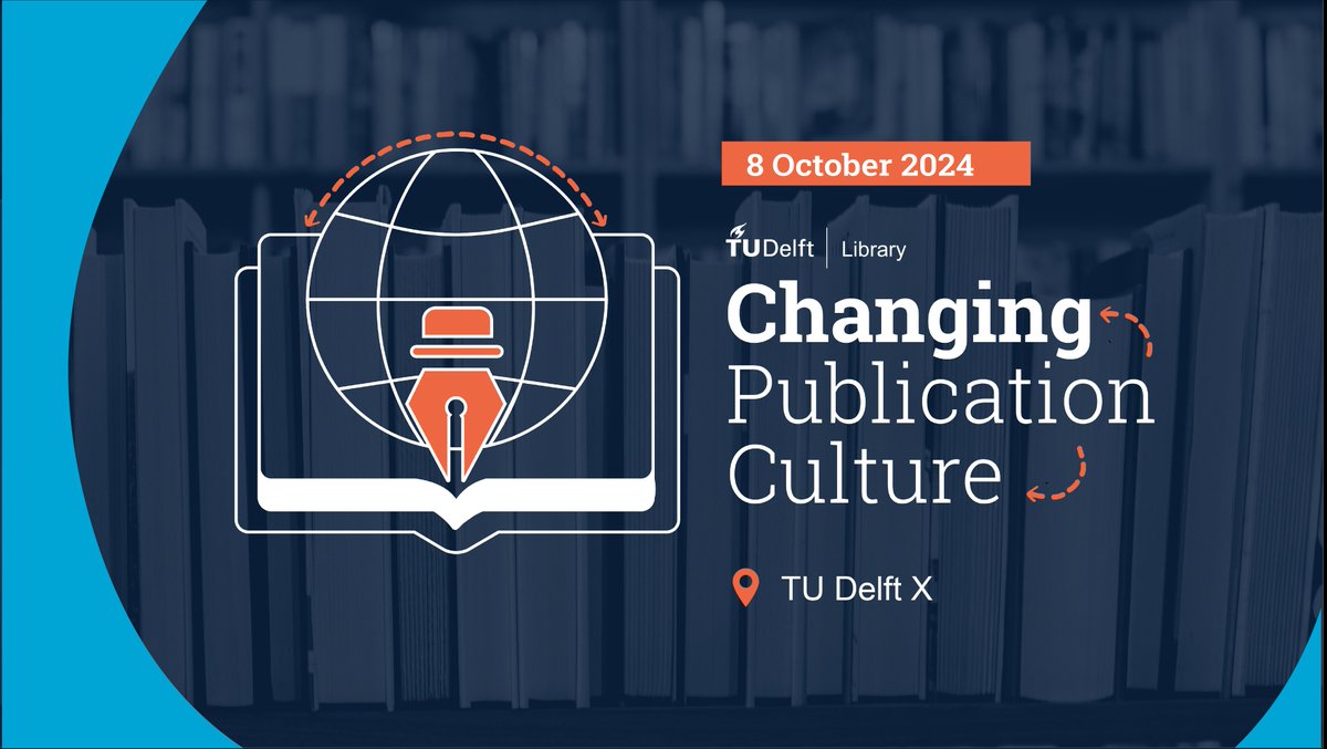 tudelftlibrary's tweet image. 📚Join the Changing Publication Culture symposium on Oct 8 at TU Delft Library! Celebrate @TUDelftOpen&apos;s 5th anniversary, discuss &apos;publish or perish,&apos; peer review, outdated metrics &amp;amp; more. 

🔗 Register: edu.nl/menf7

#OPENPublishing #PublicationCulture #TUDelftLibrary