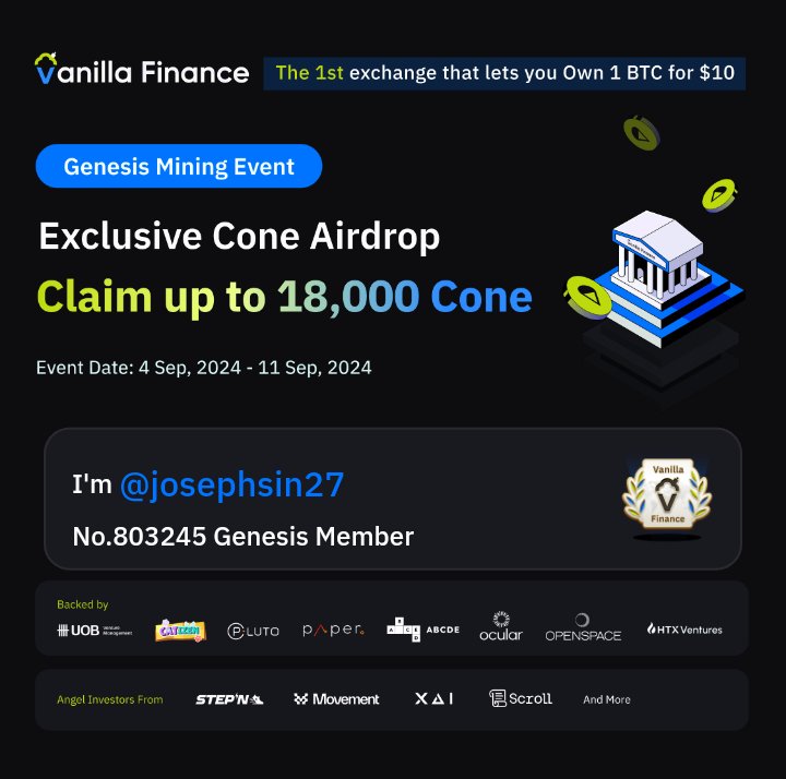 Cone Airdrop from Vanilla Finance
