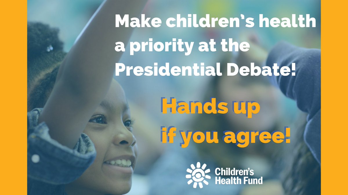 🚨 At 1st #PresidentialDebate, <a href="/chfund/">Children's Health Fund</a> urges <a href="/KamalaHarris/">Kamala Harris</a> <a href="/realDonaldTrump/">Donald J. Trump</a> to make #ChildrensHealthcare a priority. Millions of kids face barriers to care—poverty, lack of access &amp; more. Read our statement: shorturl.at/i8HEc. #Election2024 <a href="/DavidMuir/">David Muir</a> <a href="/LinseyDavis/">Linsey Davis</a>