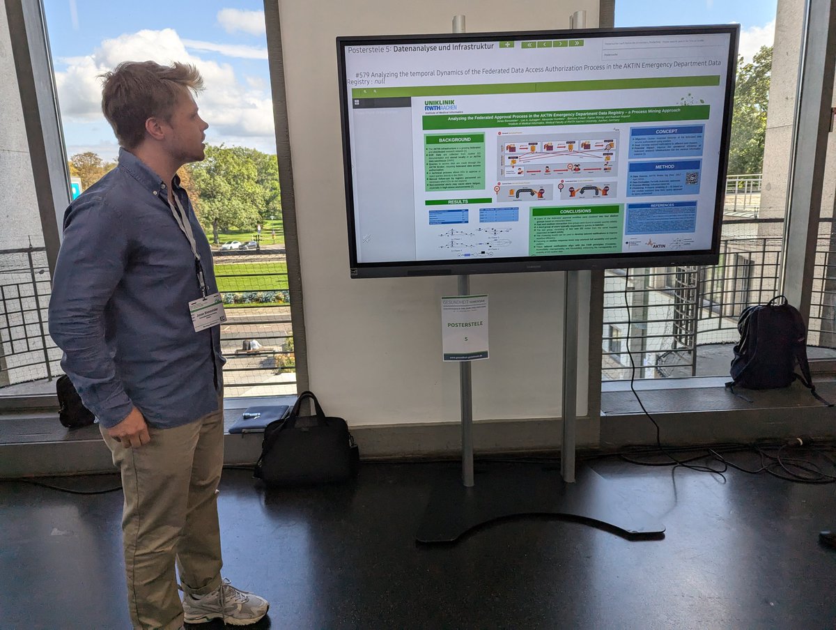 Myriam Lipprandt (@myriamlipprandt) on Twitter photo "Analyzing the temporal Dynamics of the Federated Data Access Authorization Process in the AKTIN Emergency Department Data Registry" by <a href="/JonasBienzeislr/">Jonas Bienzeisler</a>
#gmds2024 #Dresden <a href="/Med_Informatik/">Medizininformatik</a> #rwth #aktin @NA_Register "Analyzing the temporal Dynamics of the Federated Data Access Authorization Process in the AKTIN Emergency Department Data Registry" by <a href="/JonasBienzeislr/">Jonas Bienzeisler</a>
#gmds2024 #Dresden <a href="/Med_Informatik/">Medizininformatik</a> #rwth #aktin @NA_Register