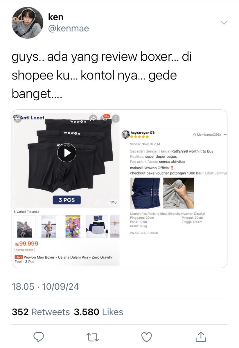 binsarinn's tweet photo. harukyu au

review boxer promo
few tweets au 🔞 https://t.co/CORUeIa1H7