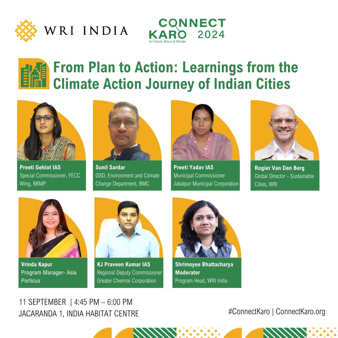 Hear insights from key city officials as they share how Indian cities are turning climate plans into action through climate cells and budgeting. Featuring experts from Bengaluru, Mumbai, Jabalpur &amp; Chennai. 

#ClimateAction #UrbanResilience #ClimateAdaptation #CK2024