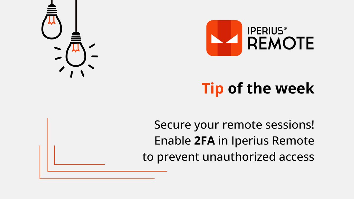 IperiusRemote's tweet photo. #TipOftheWeek : Enhance your remote sessions with Two-Factor Authentication (#2fa ) in #IperiusRemote! 

🔒 Add an extra layer of protection to block unauthorized access and keep your data safe.

🔗 https://t.co/LBlEcpZbmC

#Tips #DataProtection  #remotecontrol #remotework https://t.co/5JTGITKEjh