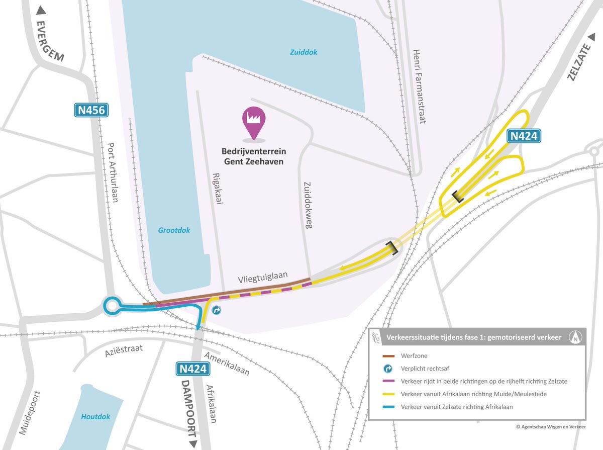 🚧16 september Fase 1 werken Vliegtuiglaan x spoorwegovergang Afrikalaan. Nog tot half oktober.

🚶‍♀️behouden doorgang.
🚲 omleiding van/naar Afrikalaan.
🚌 impact op lijn 6. delijn.be/routeplanner
🚗 en 🚛omleiding van/naar Afrikalaan.

Meer info: wegenenverkeer.be/gent