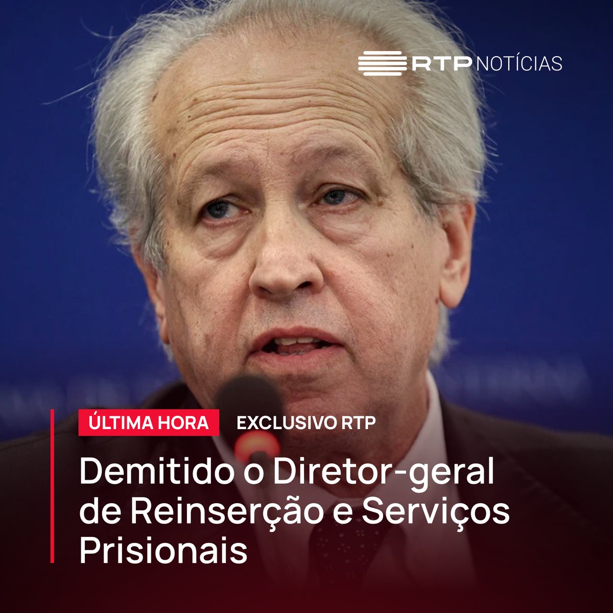 RTPNoticias's tweet photo. ‼️ Última hora.

Foi demitido o diretor-geral de Reinserção e Serviços Prisionais. A informação acaba de ser revelada à RTP por fonte ligada ao processo. Rui Abrunhosa Gonçalves pôs esta manhã o lugar à disposição da Ministra da Justiça.

A ministra aceitou a demissão do Diretor-Geral.

Na mesma reunião com a tutela, Rui Abrunhosa Gonçalves apresentou a Rita Júdice o relatório preliminar sobre a fuga dos cinco reclusos do  Estabelecimento prisional de Vale dos Judeus.

Em atualização aqui: https://t.co/oI4C935t8b