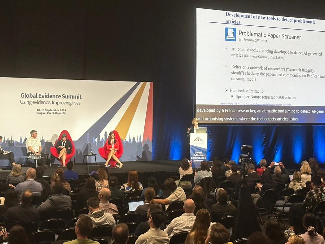Knowledge to Policy Center - AUB (@k2pcenter) on Twitter photo Dr. James Thomas at #GES2024 #Plenary2: we need to make better use of #AI in evidence synthesis. BUT guidelines need to be developed on the ethical use of AI.
#K2P
<a href="/GESummit/">GESummit</a>
<a href="/FHS_AUB/">Faculty of Health Sciences at AUB</a>
<a href="/AUB_Lebanon/">American University of Beirut</a> Dr. James Thomas at #GES2024 #Plenary2: we need to make better use of #AI in evidence synthesis. BUT guidelines need to be developed on the ethical use of AI.
#K2P
<a href="/GESummit/">GESummit</a>
<a href="/FHS_AUB/">Faculty of Health Sciences at AUB</a>
<a href="/AUB_Lebanon/">American University of Beirut</a>