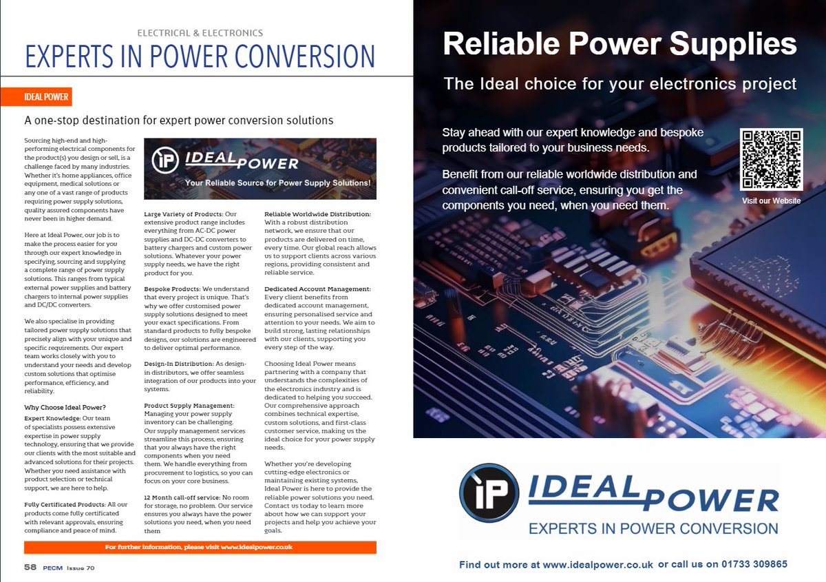 IdealPowerltd's tweet photo. 📰 Want to know more about who we are and what we do....

Dive into the latest issue of PECM and read about how we help businesses achieve their goals with reliable, efficient technology. ⚡ https://t.co/HpS0uBM5Th