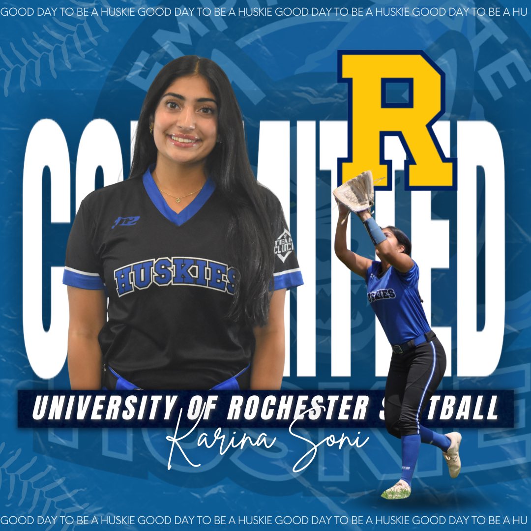 Empire State Huskies (@estatehuskies) on Twitter photo 𝘊𝘰𝘮𝘮𝘪𝘵𝘵𝘦𝘥 🚨
Congratulations to 2025 <a href="/KarinaSoni18/">Karina Soni</a> on her verbal commitment to <a href="/Rochester_SB/">UofR Softball</a> !
We are SO proud of you & can’t wait to see all you accomplish 🥎
#GDTBAH #HuskiesInCollege #Committed @3n2sports 𝘊𝘰𝘮𝘮𝘪𝘵𝘵𝘦𝘥 🚨
Congratulations to 2025 <a href="/KarinaSoni18/">Karina Soni</a> on her verbal commitment to <a href="/Rochester_SB/">UofR Softball</a> !
We are SO proud of you & can’t wait to see all you accomplish 🥎
#GDTBAH #HuskiesInCollege #Committed @3n2sports