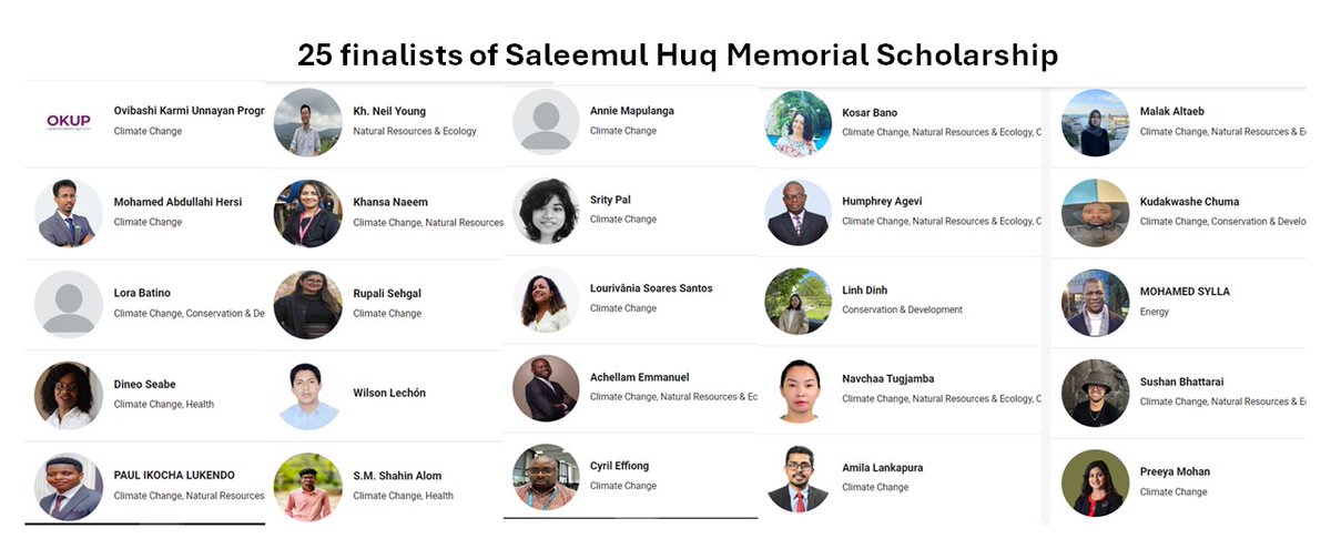 Excited to announce 25 finalists for Saleemul Huq Memorial Scholarship! These brilliant minds are leading research on #LossAndDamage across, honoring Saleem's legacy of climate resilience and justice. Stay tuned to their incredible work! lossanddamageobservatory.org/saleemul-huq-s…