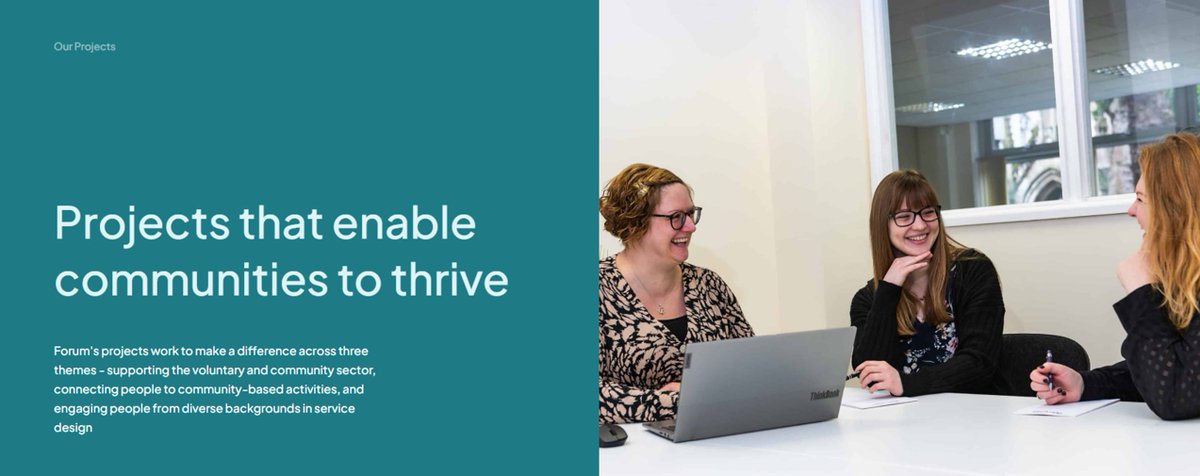 Have you seen our Forum's projects? 

We work to make a difference across three themes - supporting the voluntary and community sector, connecting people to community-based activities, and engaging people from diverse backgrounds in service design.

northbankforum.org.uk/projects/