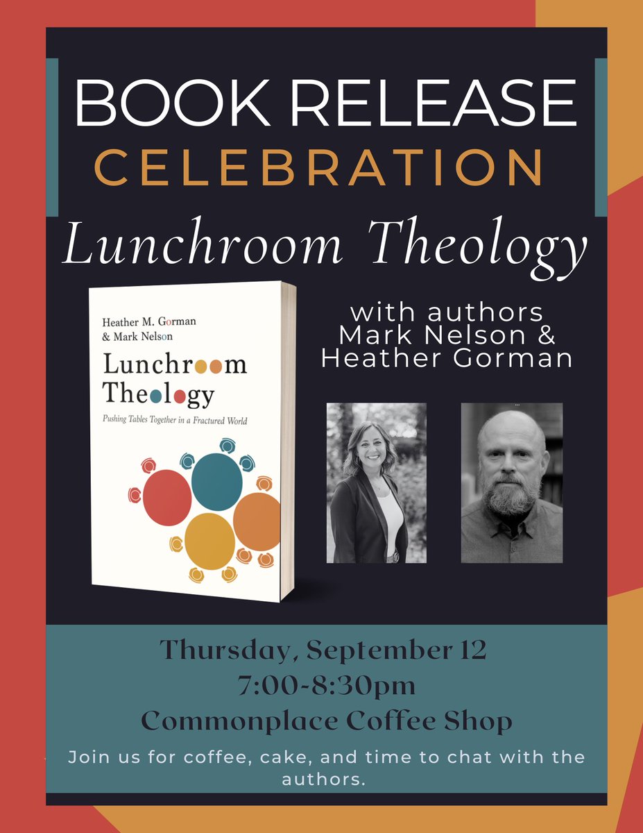 If you are anywhere near the Knoxville area this Thursday,  we would love for you to join us at CommonPlace Coffee  for a gathering to celebrate the release of Lunchroom Theology.  The book is available through Amazon, but we’ll have copies for sale...and cake and coffee.
