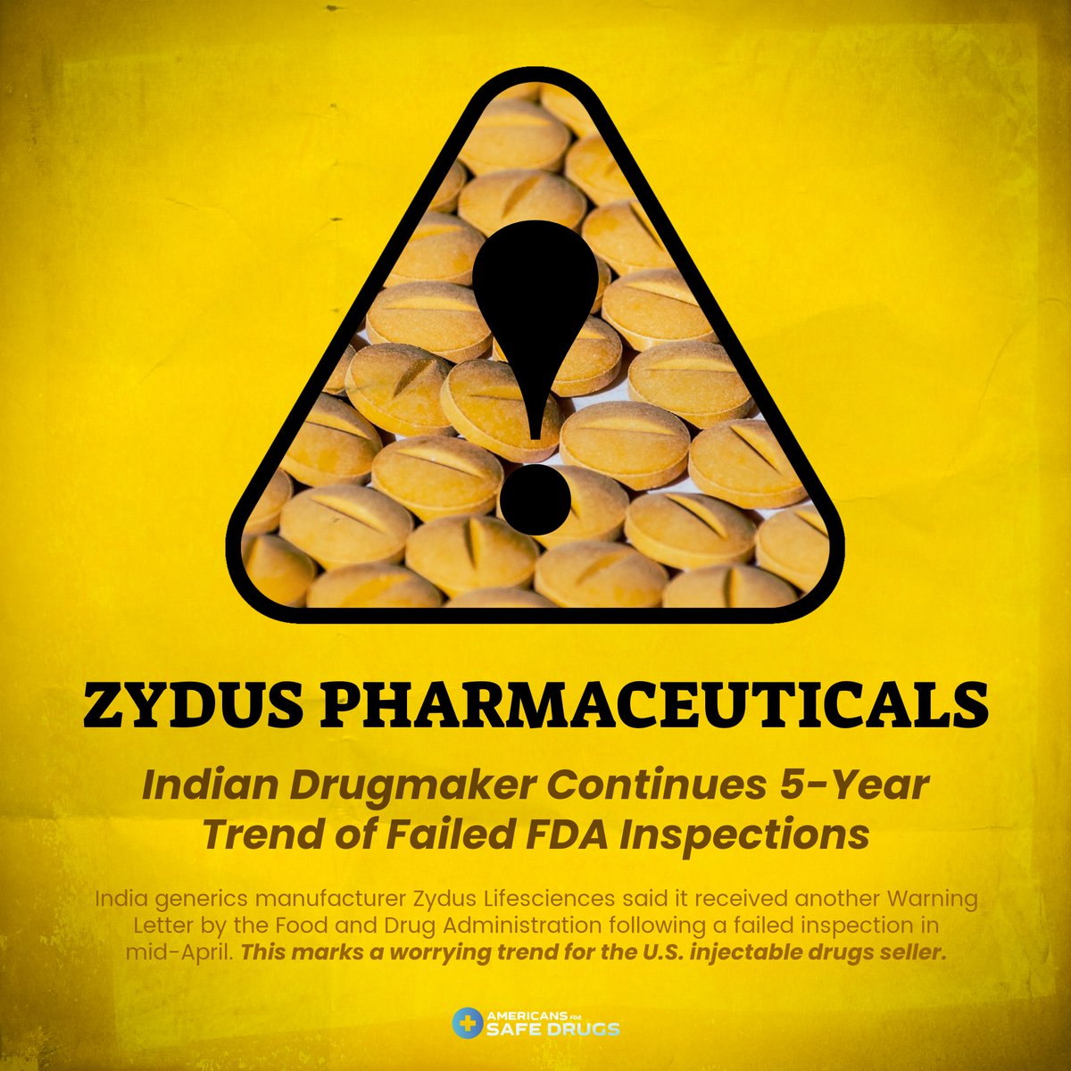 84% of voters support the <a href="/US_FDA/">U.S. FDA</a> using import bans on foreign labs like Zydus that are issued Warning Letters (multiple, in this case) for failing inspections.

The FDA's job is ensuring American patients have access to safe, high-quality medicine.

tinyurl.com/3wu8wfn6
