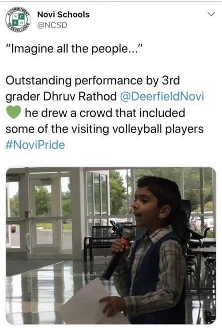 Manisha Rathod (@manisha13989960) on Twitter photo Heartwarming memory to cherish forever ๐บ๐ป๐ค๐ผ๐ <a href="/NoviEdFound/">Novi Educational Foundation</a> #pancakebreakfast thank you Mrs Bennett for giving Dhruv an opportunity to sing Imagine by #JohnLennon his first ever performance for #NCSD #NoviPride ๐ Heartwarming memory to cherish forever ๐บ๐ป๐ค๐ผ๐ <a href="/NoviEdFound/">Novi Educational Foundation</a> #pancakebreakfast thank you Mrs Bennett for giving Dhruv an opportunity to sing Imagine by #JohnLennon his first ever performance for #NCSD #NoviPride ๐