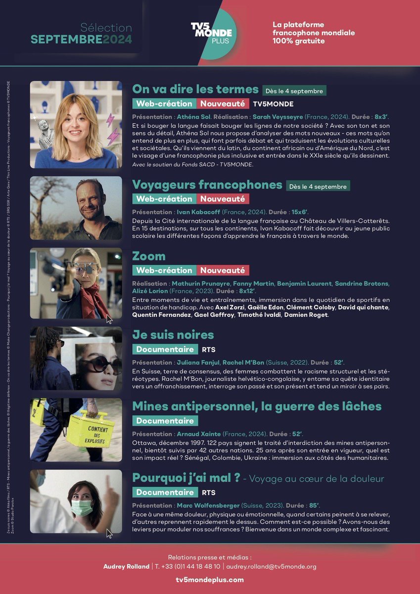 Quoi regarder en septembre sur TV5MONDEPLUS ? Voici une sélection préparée spécialement pour vous 🔥 ! tv5mondeplus.com/fr