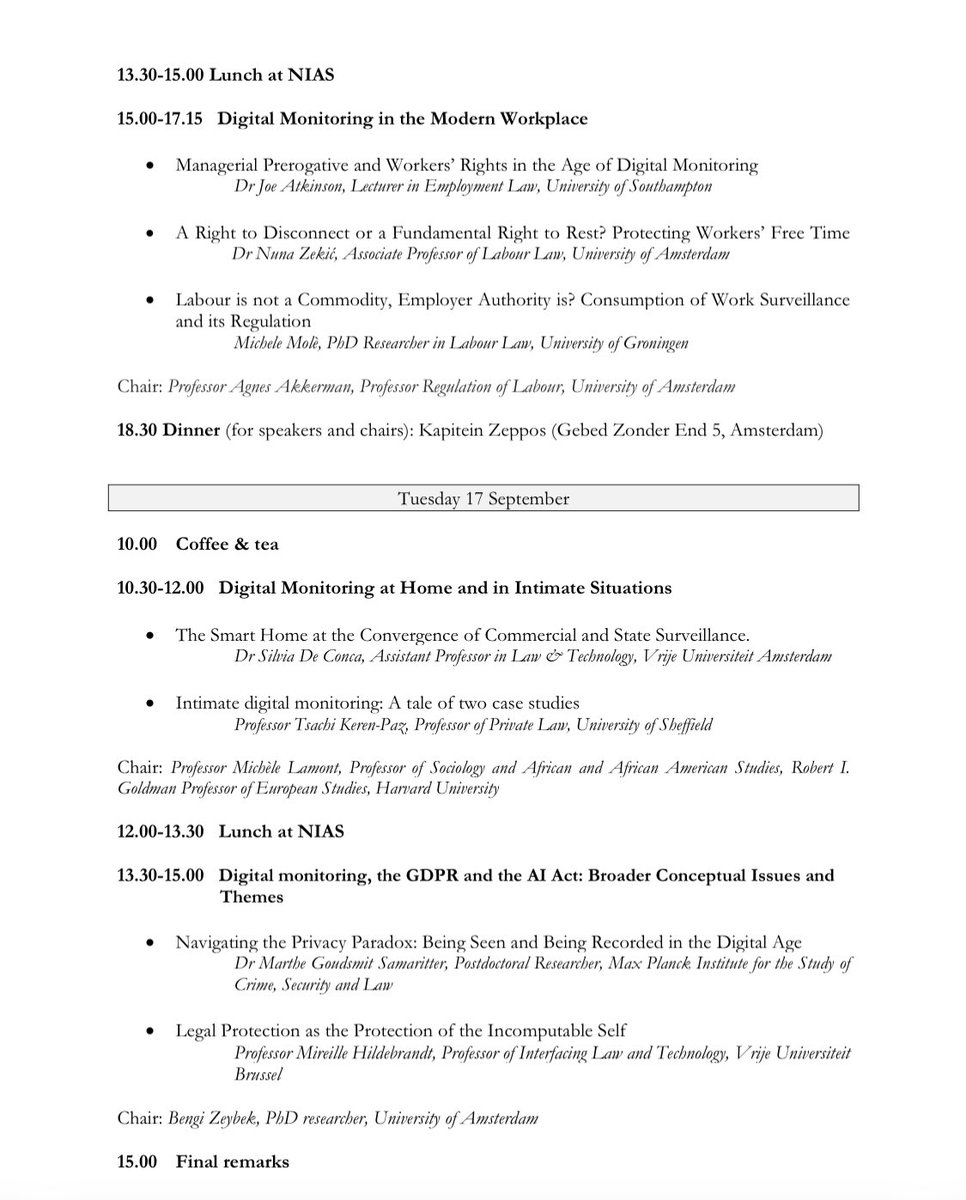 Excited to announce a workshop I’m organizing with Jeevan Hariharan on digital monitoring in different contexts—employers, state, and intimate settings—on Sept 16-17, 2024. Funded by <a href="/AdamLawSchool/">Amsterdam Law School</a> and <a href="/NIAS_KNAW/">Netherlands Institute for Advanced Study</a>. Spots are limited, so please RSVP in advance!