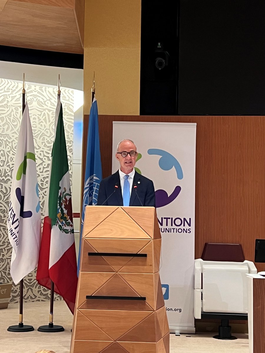 All the reasons that led to the negotiations &amp; adoption of the Convention remain valid; the appalling humanitarian cost of #cluster #munitions is not diminished by a changing security environment.

<a href="/GCarbonnierICRC/">Gilles Carbonnier</a> at #CCM #12MSP

<a href="/ICRC/">ICRC</a> #IHL #disarmament icrc.org/en/statement/h…