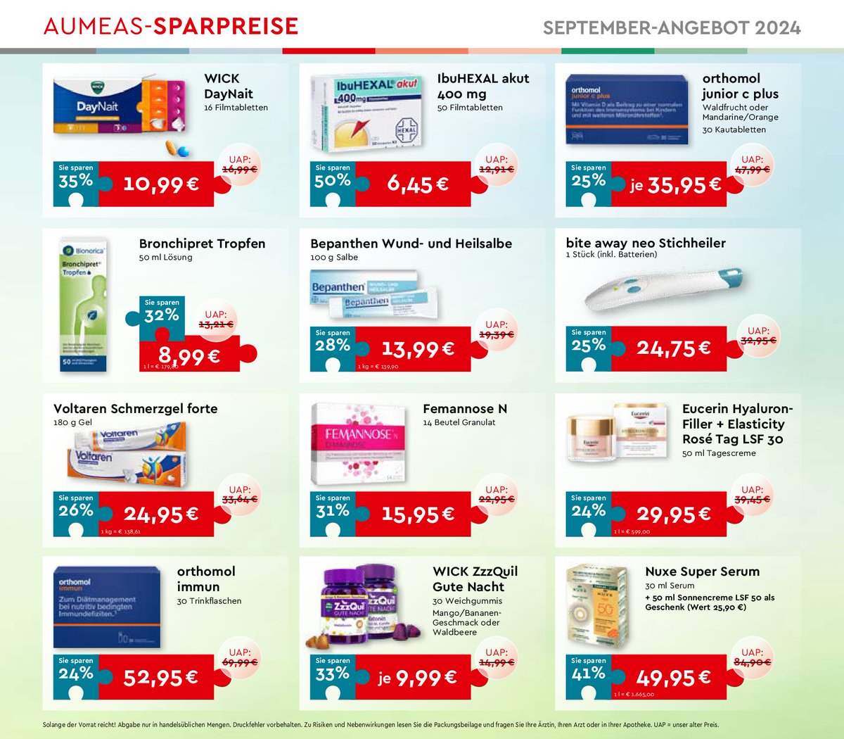aumeas's tweet photo. Entdecken Sie unsere aktuellen September-Angebote mit attraktiven  Einsparungen von bis zu 50% auf den regulären Preis (UVP/AVP/UAP). Unser  Monatsflyer für September 2024 bietet eine Vielzahl von Produkten, die  Ihnen dabei helfen, gut durch die Herbstzeit zu kommen https://t.co/P2wzZfO1z2