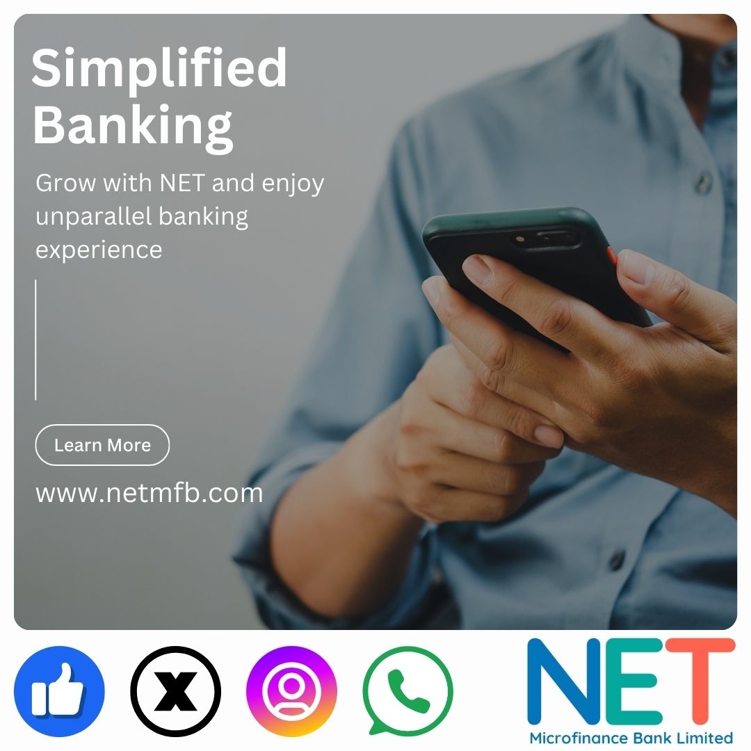 netmfb's tweet image. Simplifying Banking 
Experience banking made simple with NET MFB. 💼 Our user-friendly mobile app and 24/7 support ensure you have access to your finances whenever you need it. Banking has never been easier! #EasyBanking #TechSavvy #NETMFB