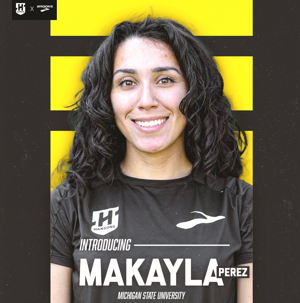 Makayla Perez ran at Michigan State University &amp; Western Michigan University.  She joined us earlier this summer and has a new 10,000m PR of 32:54.  Her collegiate 5,000m PR is 16:03.  MAC champion in the 5,000m for the Broncos.  Graphic:  Aaron Greb