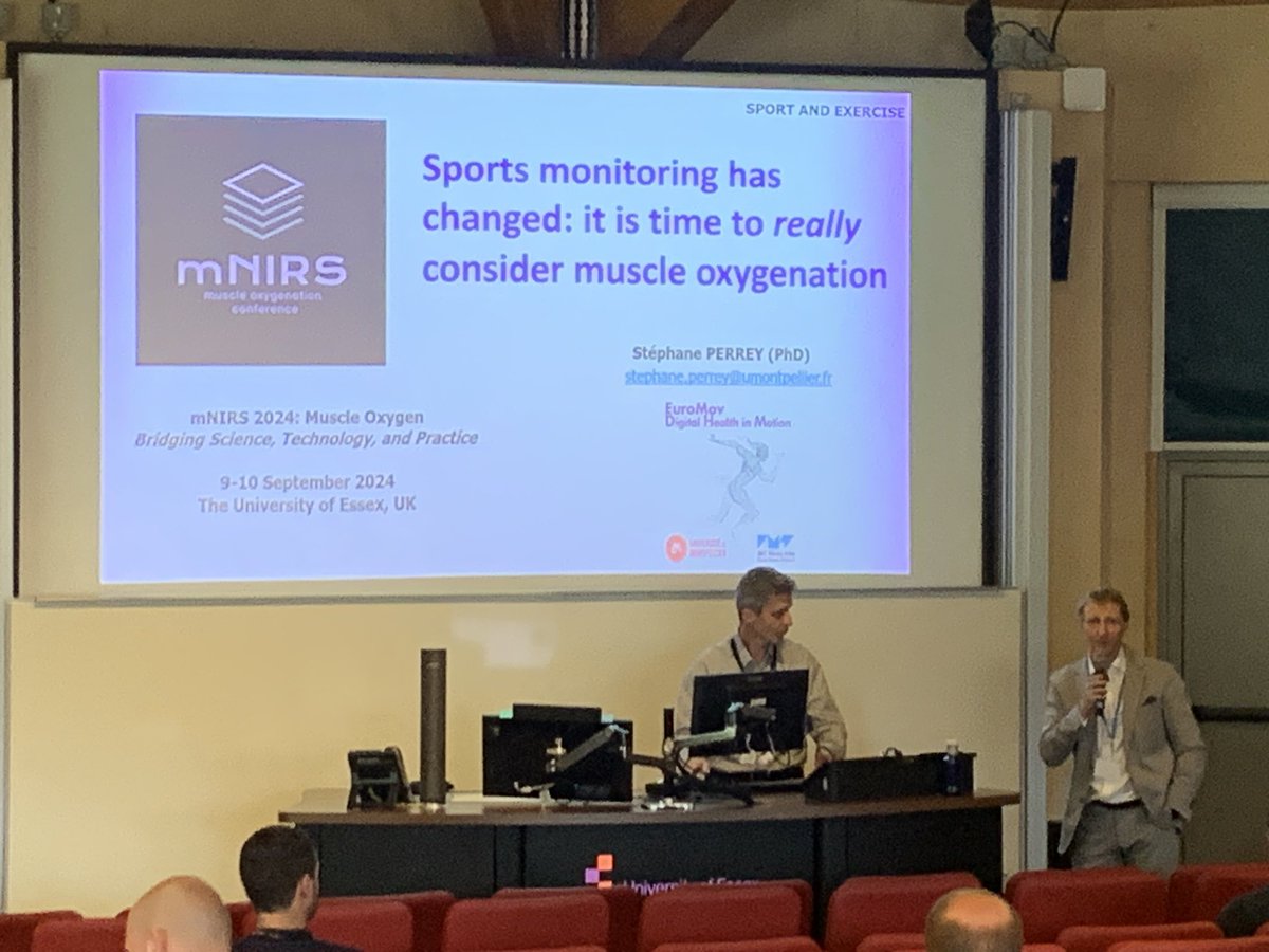 Afternoon session begin with Professor Stephane Perrey, discussing ‘monitoring in sport has changed: is it time to really consider muscle oxygenation’ #mnirs