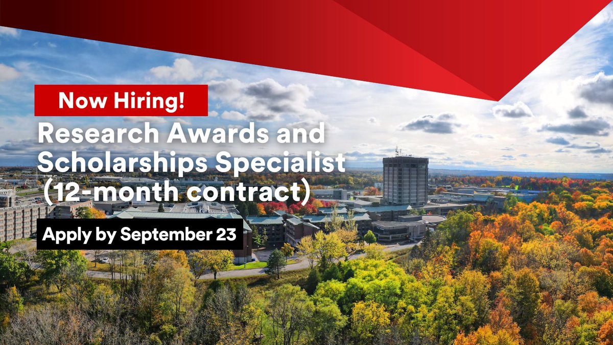 We’re hiring a Research Awards and Scholarships Specialist (12-month fixed contract with benefits).

View the details and apply by September 23 here: brocku.wd3.myworkdayjobs.com/brocku_careers…