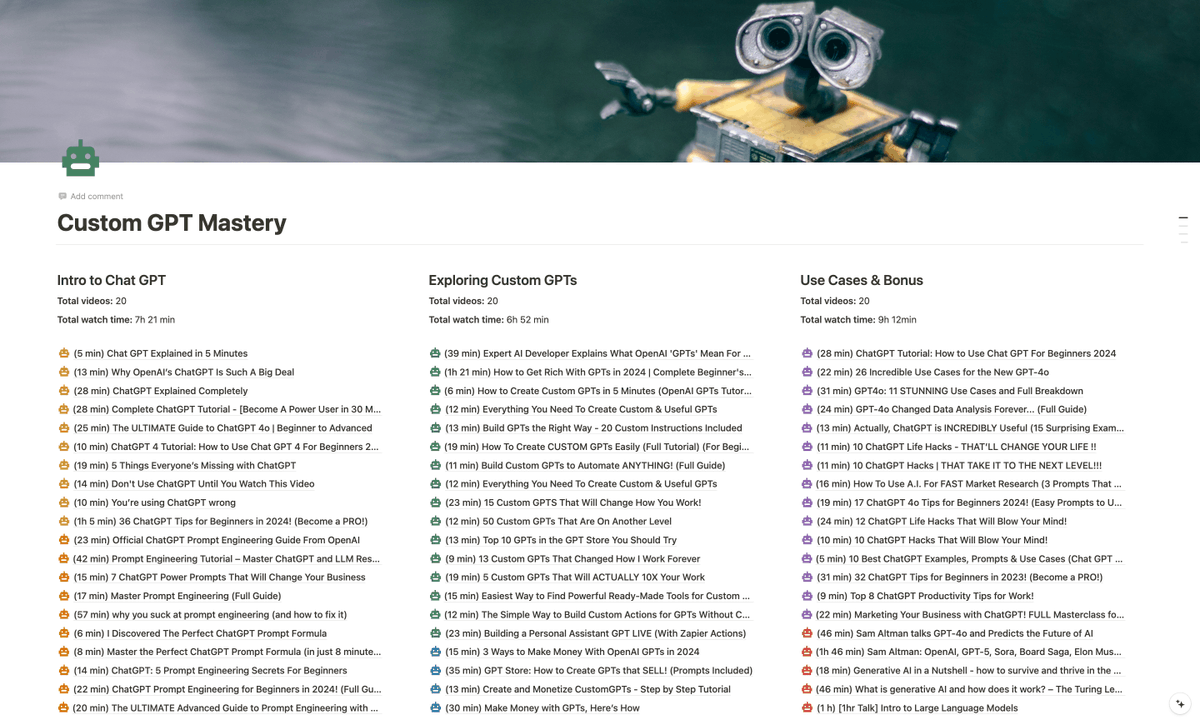 CustomGPT's are FREE assistants.

But 97% still don’t know how to build them.

So I built CustomGPT Mastery Course

60 modules &amp; 23 hrs of video content

Easily worth $1000’s, but next 24 hrs, it’s FREE!

To get it:

1. Follow me <a href="/GasperCrepinsek/">Gasper C. | Rebelpreneur</a>
2. RT this tweet 
3. Reply "SEND"