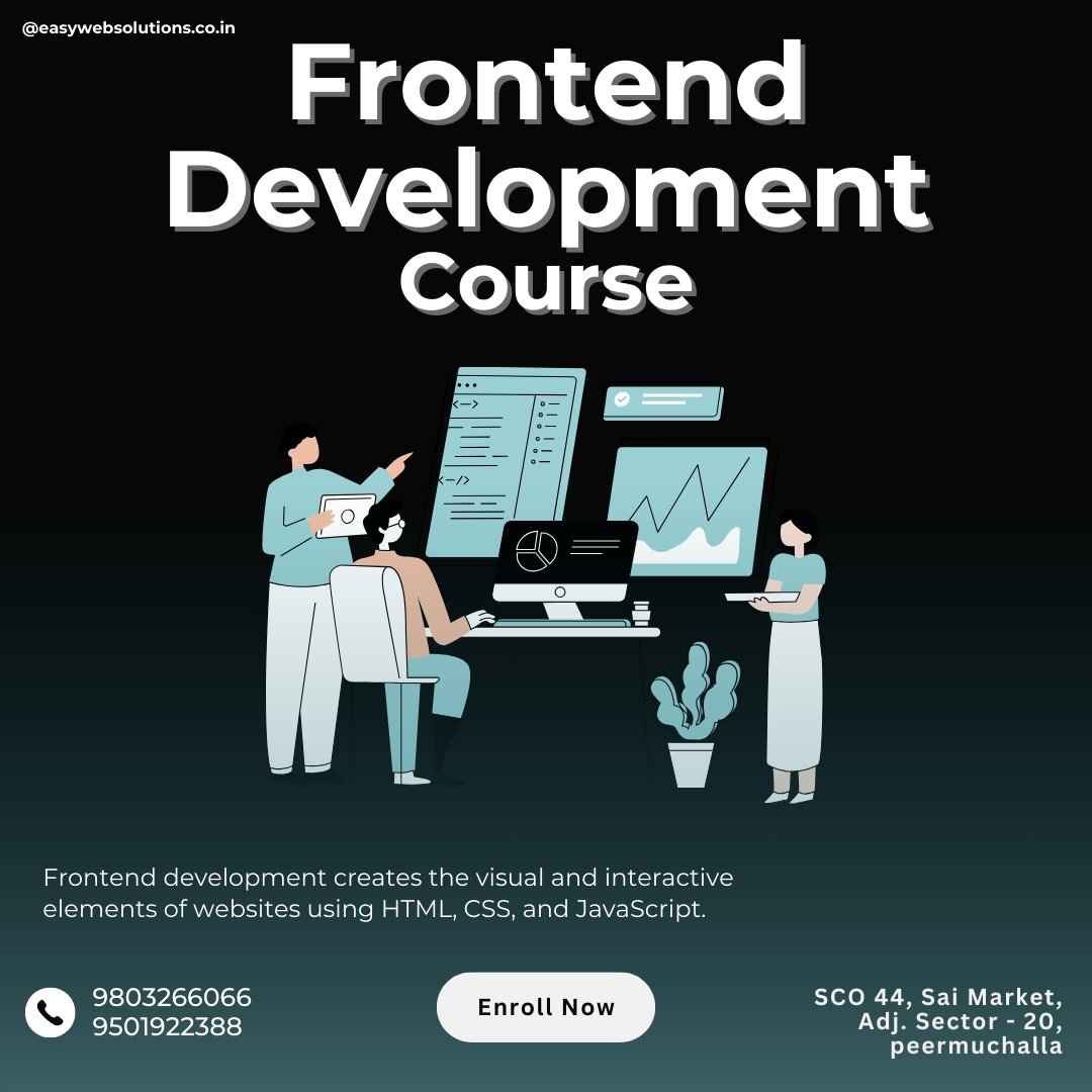 EasyWebSolutio2's tweet image. Turn your ideas into interactive websites! 💻 Enroll in Easy Web Solutions' Frontend Development Course and gain hands-on skills in HTML, CSS, and JavaScript. Build your future in web development today! #FrontendDevelopment #WebDevelopment #EasyWebSolutions