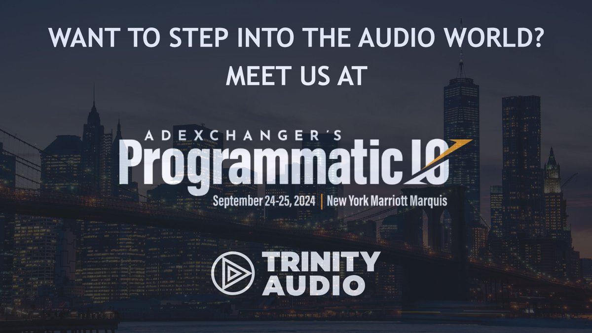 2 weeks from now, I’ll be at Programmatic I/O by <a href="/adexchanger/">AdExchanger</a> in NYC trying to politely hook people on #audio content.

If you’re interested or in the mood for a light chat about the #media world, I’m your huckleberry.

Let me know via a DM or a reply!
#contentmarketing #AdTech