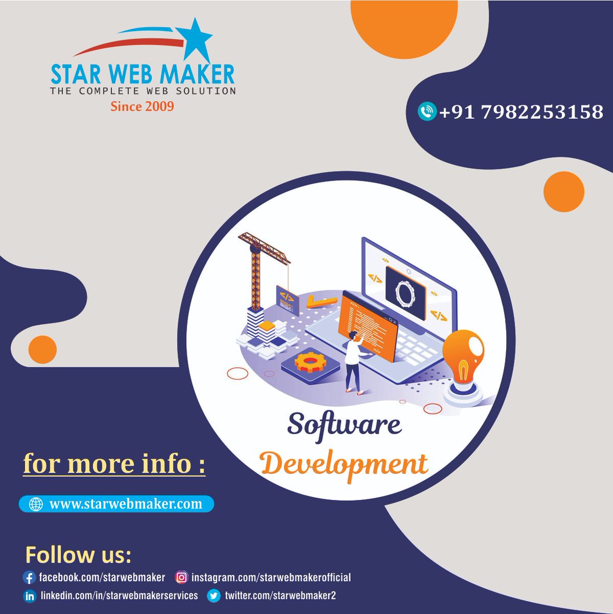 StarWebMaker2's tweet image. #Star_Web_Maker is your trusted #software_development_company, delivering innovative and customized solutions for businesses of all sizes. From advanced web applications to complex software systems, our skilled developers ensure top-notch performance, scalability, and security.