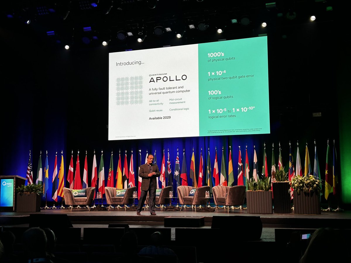 thecompanylab's tweet image. Congratulations, @QuantinuumQC! 🎉 

Apollo is a #quantumcomputer that supports a universal gate set with fault-tolerant operations. 

Apollo is expected to be available as early as 2029.

#QWC2024 #quantum #QuantumWorldCongress2024
