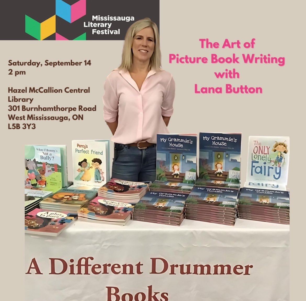 Want to write for kids? Join me Saturday at <a href="/mississaugalib/">Mississauga Library</a> Mississauga Literary Festival!
I’m excited to talk about how to start, how to edit and how to finish your picture book.

eventbrite.ca/e/mississauga-…

<a href="/DrummerBooks/">A Different Drummer Books</a> <a href="/CANSCAIP/">CANSCAIP</a> <a href="/picturebookseh/">Picture books, eh!</a>