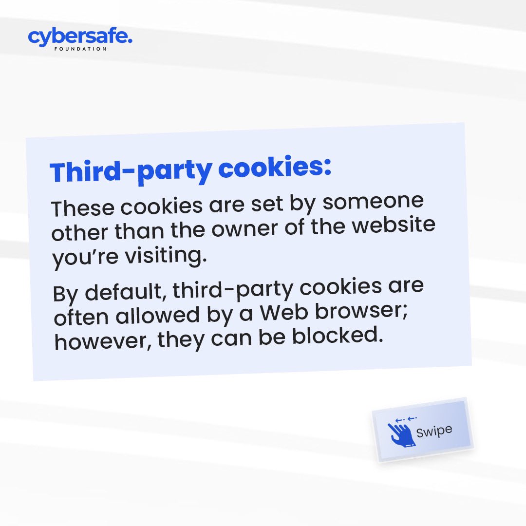 cybersafehq's tweet photo. What determines the cookies you do and do not accept? Quote this tweet to let us know your thought process.

Understanding the different types of website cookies &amp; what they do will help you make informed choices when choosing your cookie preferences. 

#browsercookies #privacy https://t.co/fp41Ir1zht
