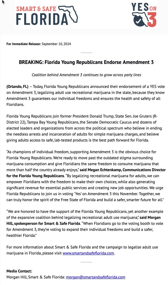 Out with the OLD in with the NEW...a new generation of Republicans replacing the octogenarian prohibitionists with a fresh perspective #YesOn3 #Amendment3 <a href="/SmartandSafeFl/">Smart & Safe Florida</a> <a href="/jakehoffmanfl/">Jake Hoffman</a>