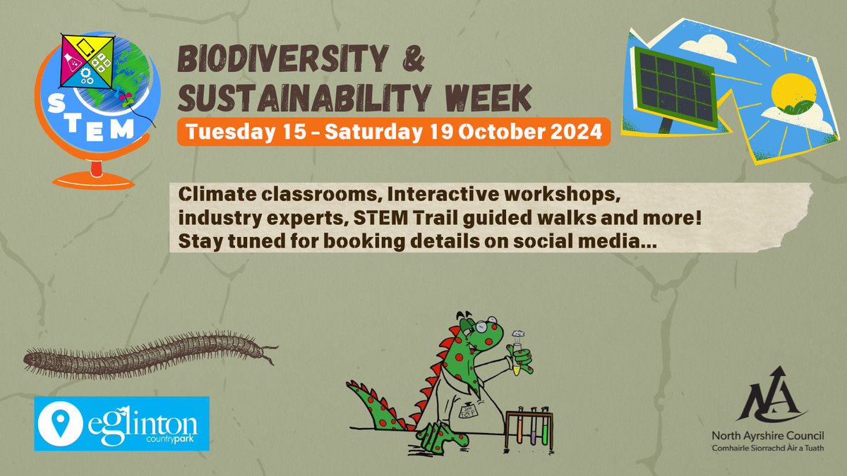 NAC_STEM (@nac_stem) on Twitter photo 📢 We are proud to announce that we will be teaming up with <a href="/EglintonPark/">Eglinton Country Park</a> and <a href="/rangers_na/">North Ayrshire Ranger Service</a> on an upcoming action-packed Biodiversity & Sustainability Week of fun events and FREE drop-in activities over the October holidays. See comments for more info! #SustainableNA♻️ 📢 We are proud to announce that we will be teaming up with <a href="/EglintonPark/">Eglinton Country Park</a> and <a href="/rangers_na/">North Ayrshire Ranger Service</a> on an upcoming action-packed Biodiversity & Sustainability Week of fun events and FREE drop-in activities over the October holidays. See comments for more info! #SustainableNA♻️