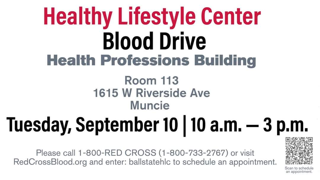 Blood Drive in the Health Professions Building, room 113, from 10 a.m. to 3 p.m. Today. You can make an appointment online or walk-in.