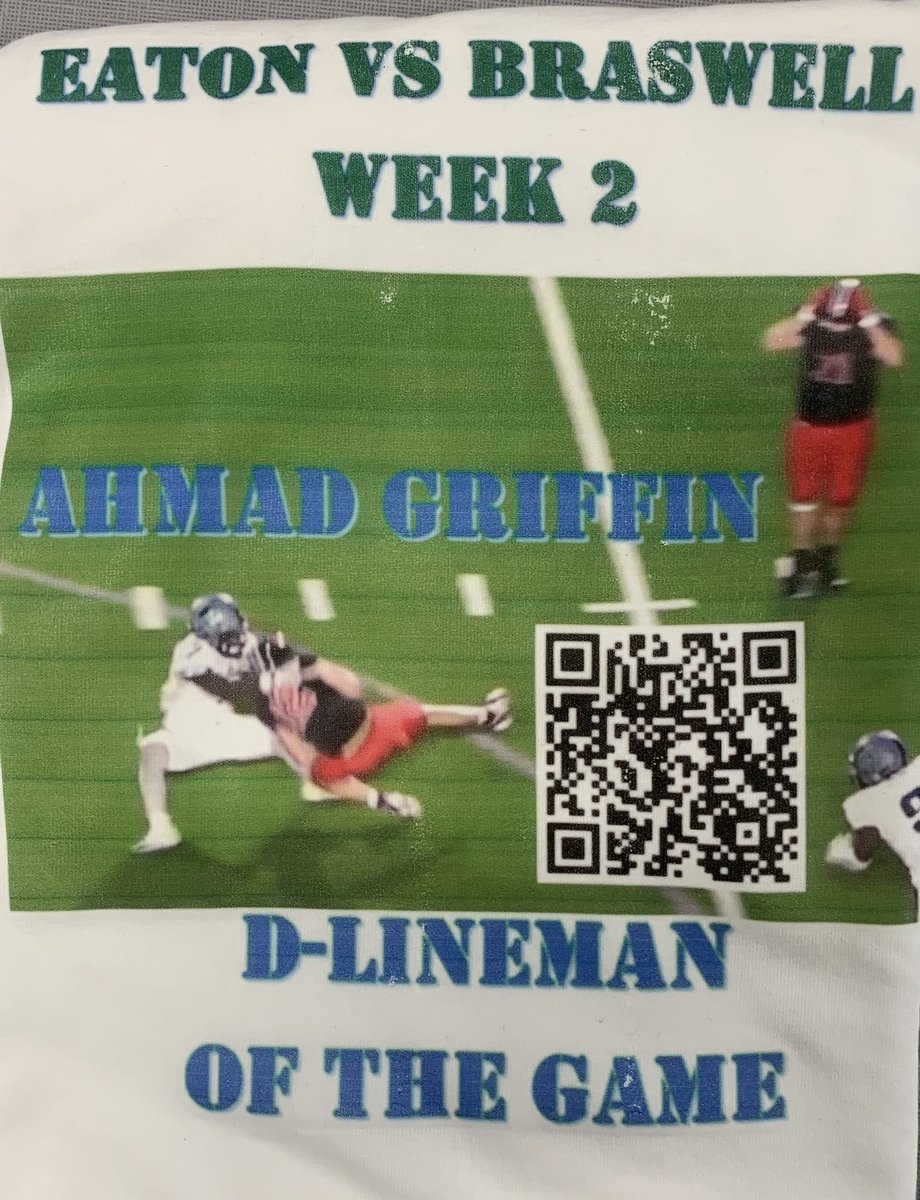 Curtis Aguirre (@coach_aguirre) on Twitter photo <a href="/EatonEagleFB/">Eaton Eagle Football</a> D-Lineman of the week is Ahmad Griffin. Great effort this week. Made a big play when we needed it. <a href="/EatonHighSchool/">Eaton Eagles</a> <a href="/EatonEagleFB/">Eaton Eagle Football</a> D-Lineman of the week is Ahmad Griffin. Great effort this week. Made a big play when we needed it. <a href="/EatonHighSchool/">Eaton Eagles</a>
