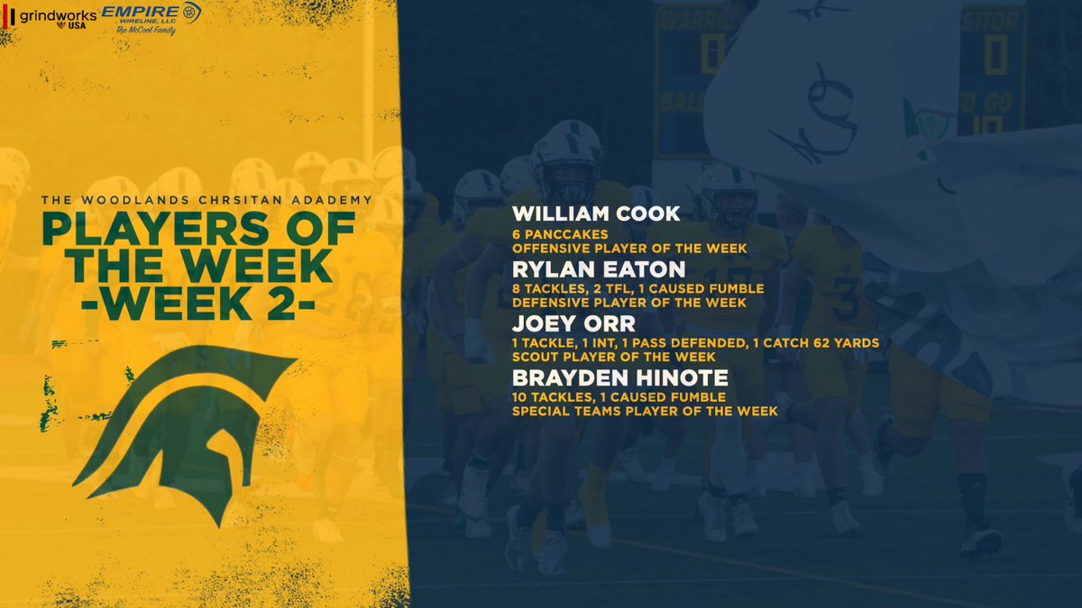 Woodlands Christian (@twcasports) on Twitter photo 👏 Week 2 standouts! 👏 Week 2 standouts!