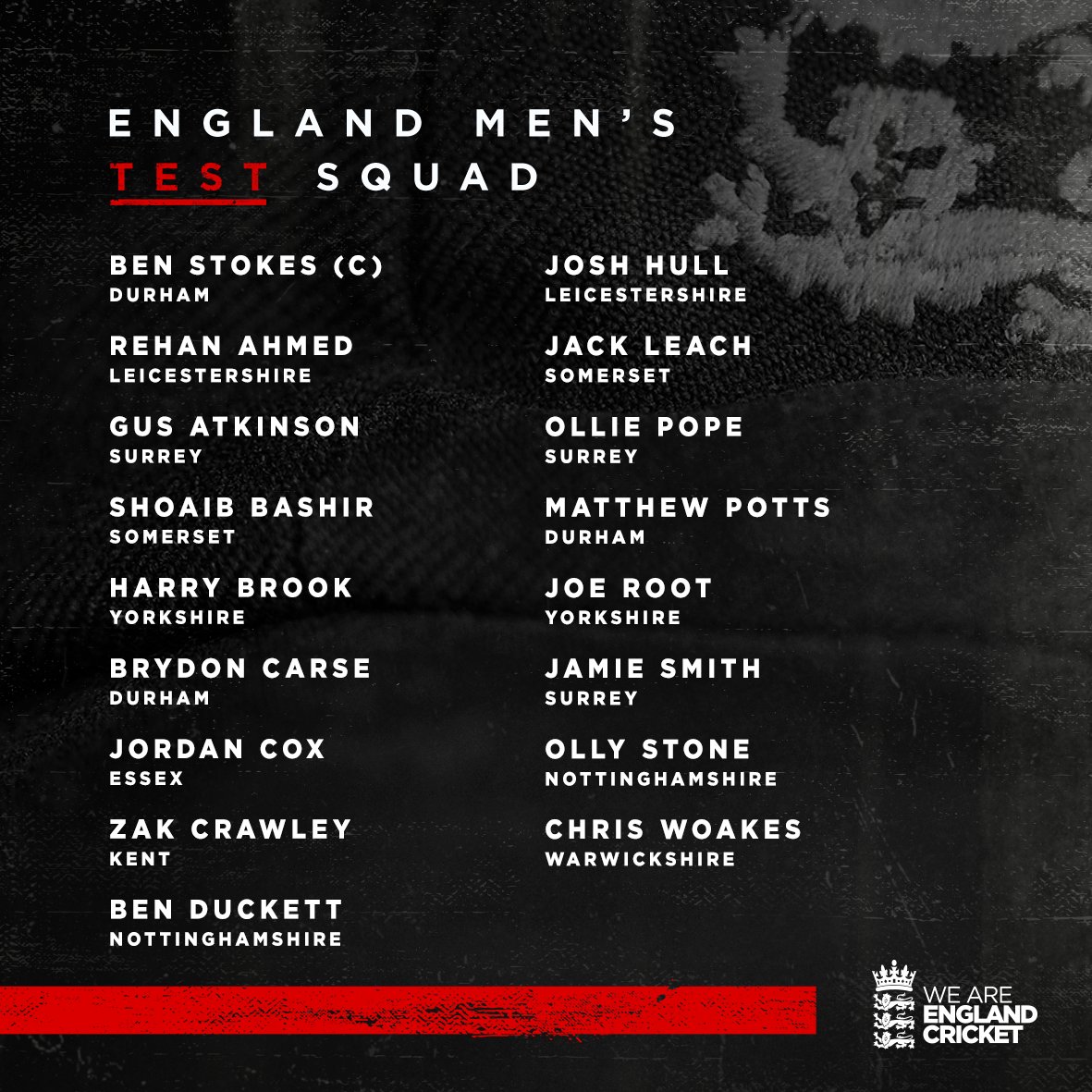 🦁 Happy with our squad? 🏏 

🇵🇰 #PAKvENG 🏴󠁧󠁢󠁥󠁮󠁧󠁿 | #EnglandCricket
