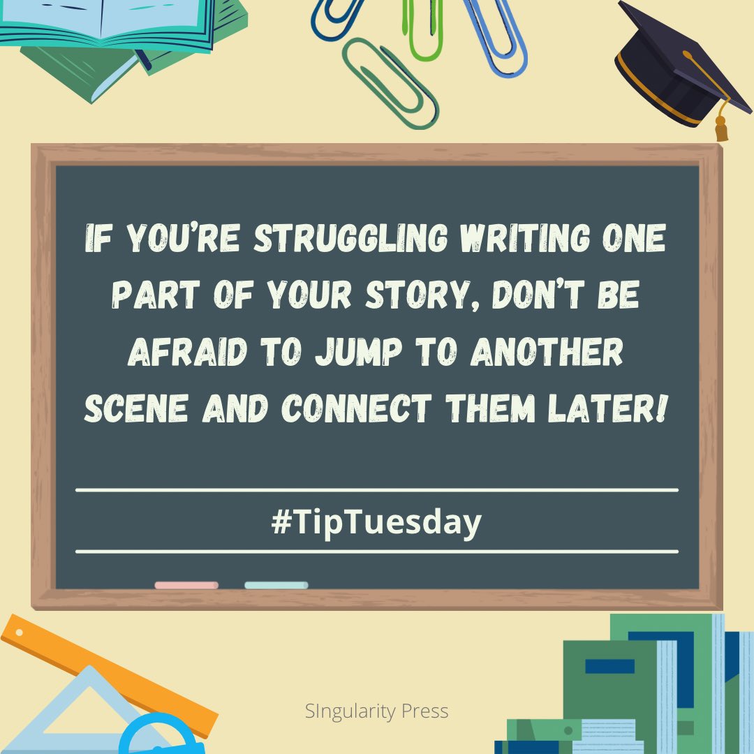 Get_Edited's tweet image. Happy Tuesday everyone!! Here’s a tip for your writing! Struggling with a specific scene in your story? Focus on another one and circle back to it later! It might help you more than you think!

#writelife #writer #WritingCommunity #getedited