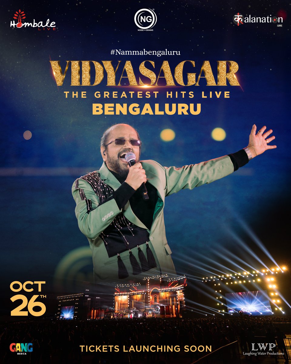 Hombale Films (@hombalefilms) on Twitter photo Mark your calendars for a sensational night! ✨🎶
Music Maestro <a href="/VIDYASAGARMUSIC/">VIDYASAGAR</a> is all set to enchant us live in 𝘽𝙀𝙉𝙂𝘼𝙇𝙐𝙍𝙐 this October 26th.
<a href="/hombalefilms/">Hombale Films</a> <a href="/noiseandgrains/">Noise And Grains</a> @vkiragandur @chaluveg <a href="/karya2000/">Karthik Srinivas</a> <a href="/itisveer/">Mahaveer</a>
#VidyaSagar #VidyasagarTheGreatestHitsLive Mark your calendars for a sensational night! ✨🎶
Music Maestro <a href="/VIDYASAGARMUSIC/">VIDYASAGAR</a> is all set to enchant us live in 𝘽𝙀𝙉𝙂𝘼𝙇𝙐𝙍𝙐 this October 26th.
<a href="/hombalefilms/">Hombale Films</a> <a href="/noiseandgrains/">Noise And Grains</a> @vkiragandur @chaluveg <a href="/karya2000/">Karthik Srinivas</a> <a href="/itisveer/">Mahaveer</a>
#VidyaSagar #VidyasagarTheGreatestHitsLive